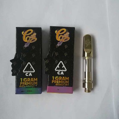 Metal Gold Tip Empty Oil E Cigarette Cartridge 0.8ml 1ml Ceramic Atomizers 510 Thread