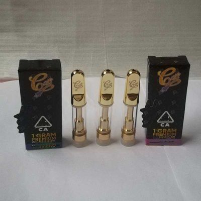 Metal Gold Tip Empty Oil E Cigarette Cartridge 0.8ml 1ml Ceramic Atomizers 510 Thread